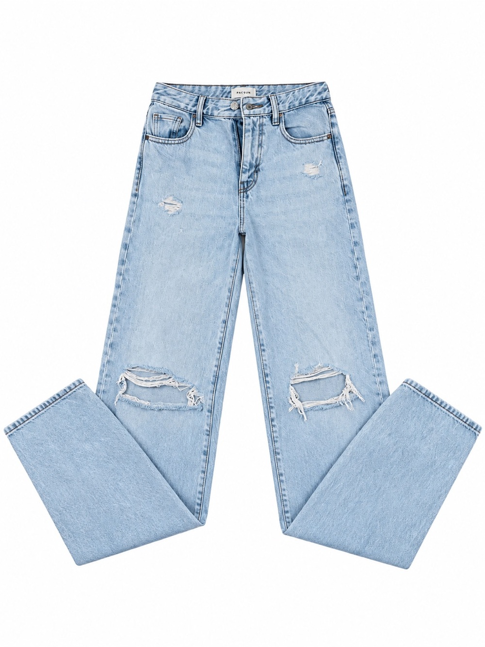 PacSun Light Blue Distressed Flare Wide-Leg Jeans